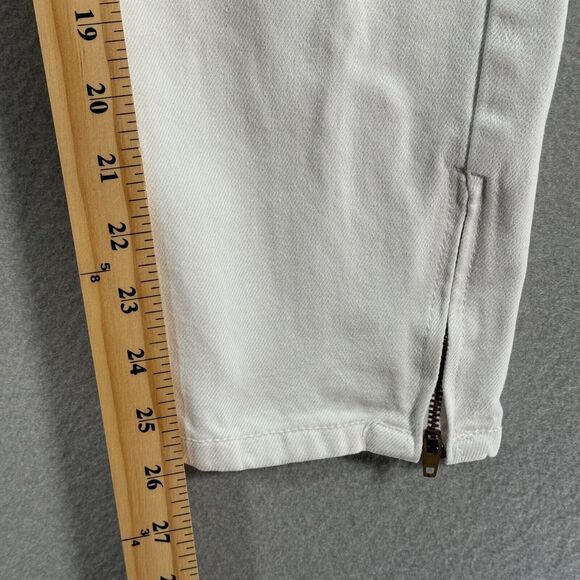 Vintage Anchor Blue Jeans Womens 11 Pleated Baggy White 90s Y2K Skater High Rise - Picture 6 of 15